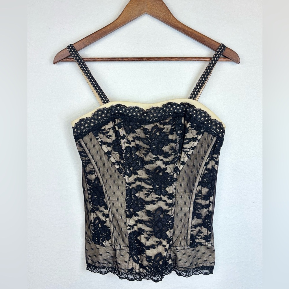 TRIPP NYC Black Lace Corset Top Boustier Tank Sleeveless Sexy Vintage Y2K XS